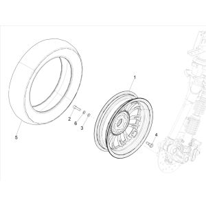 Roue avant Vespa Sprint 125 4T 3V IE ABS E5 2021 (EMEA)