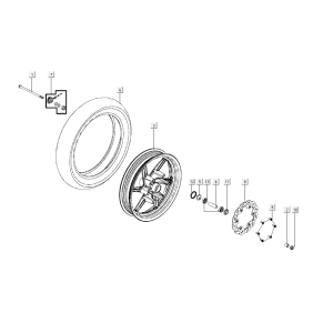 Roue avant Kymco Super8 Street 50i E4 Matt Grey