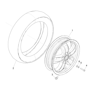 Roue avant Vespa GTS 125 4T E5 ABS 2021 (EMEA)