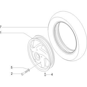 Roue avant Vespa Lx 2 temps