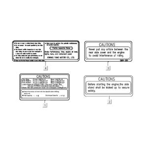Autocollants d'avertissement Kymco New Dink 200i