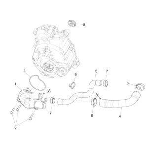 Pompe à eau Vespa GTS 300 HPE 4T 4V IE ABS E4 2019 (EMEA)