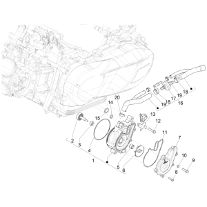 Pompe à eau Vespa GTS 125 4T E5 ABS 2021 (EMEA)