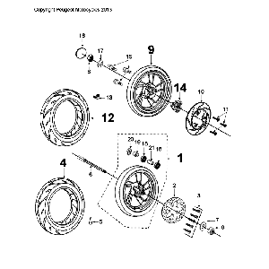 Roues Peugeot Citystar 50 marron
