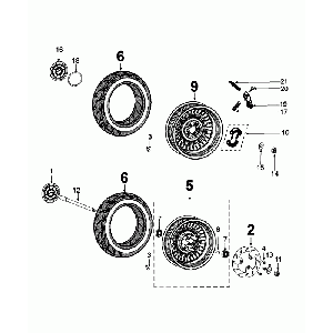 Roues Peugeot Django flash argent