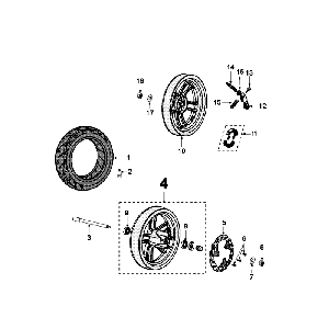 Roues Peugeot Speedfight 4 4 temps bleu/noir