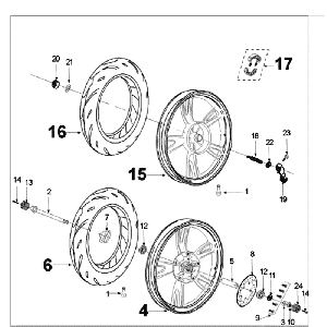 Roues Peugeot Tweet vieux marron