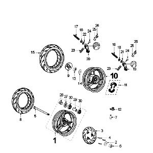 Roues Peugeot Vivacity Blue