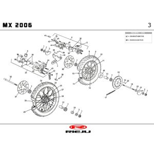 Roues Rieju MX rouge 2010 2 temps
