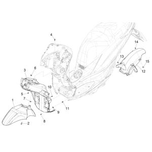Espace de roue - Amortisseur Piaggio Medley 125 ABS E5 2021-2022 (EMEA)