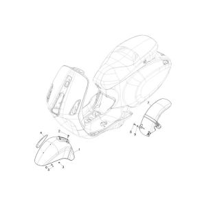 Garde-boue avant Vespa Primavera 4 temps 3 soupapes (injection euro4 iget) Blue Deep Opaco 288/A