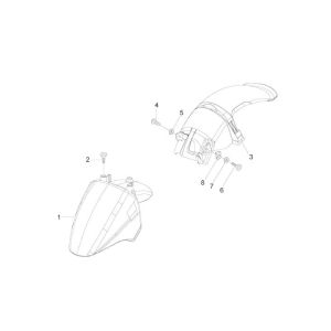 Garde boue Piaggio Zip 2000 2 temps AC rouge 894