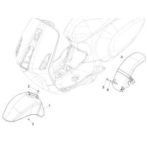 Garde boue avant Vespa Sprint gris 707/C-Voorspatbord Vespa Sprint 4-takt 2-klepper grijs 707/C