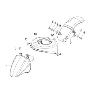 Garde boue Piaggio Fly 2 temps blanc 724