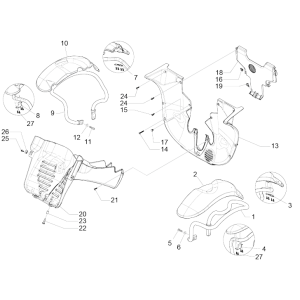 Espace de roue - garde boue Piaggio MP3 500 LT Business 2014-2016