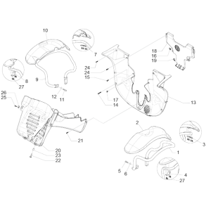 Espace de roue - Garde-boue Piaggio MP3 500 LT Sport 2014-2016