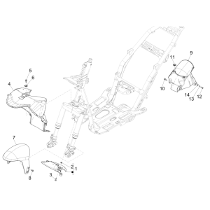 Espace de roue - garde boue Piaggio NRG Power DD 2007-2017 blanc 544