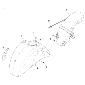 Espace pour roues - Vespa GTS 125 4T E5 ABS 2021 Fender (EMEA)