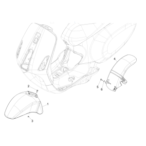 Wheelroom - Garde-boue Vespa Sprint 4 temps 3 V (injection euro4 IGET) gris Titanio 707/C