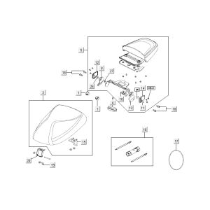 Selle Kymco Agility 10' 4 temps grise