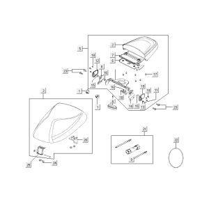 Selle Kymco Agility 12' 4 temps argent
