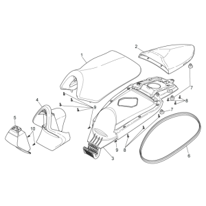 Seat Aprilia SR 50 H2O ie+carburateur 2004-2009 argent
