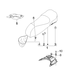 Selle Vespa GTS 250 ie 2005-2009 (avec ABS) noir graphite 79/A