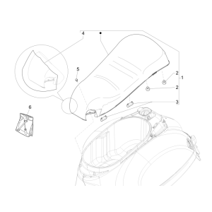 Selle Vespa GTS 250 ie 2005-2016 (sans ABS) noir compétition 98/A