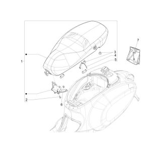 Selle Vespa Primavera 4 temps 3 soupapes (injection euro4 iget) Rouge Must 880/A