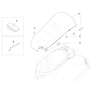 Selle/siège Vespa GTS 125 4T E5 ABS 2021 (EMEA)