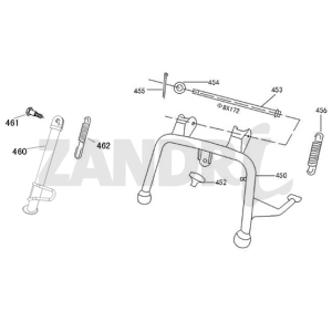 Béquille centrale latérale Eagle-Wing Napoli argent