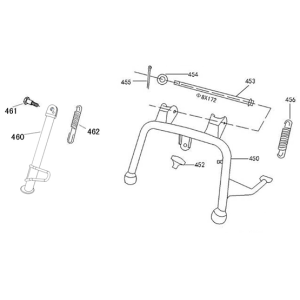 Béquille centrale latérale AGM VX50 bleu foncé mat