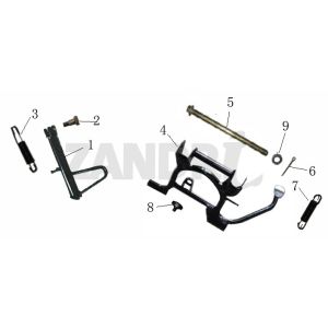 Béquille centrale latérale BTC Grande Retro GT1 smokey