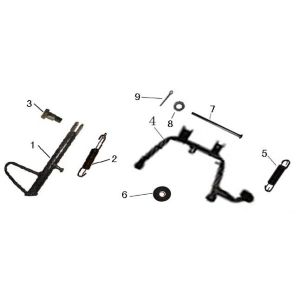 Béquille centrale latérale China GT rose