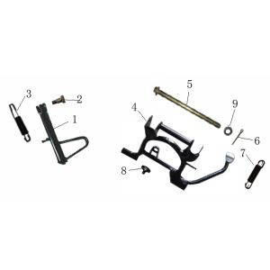 Béquille centrale latérale Turbho RG50 noir crème