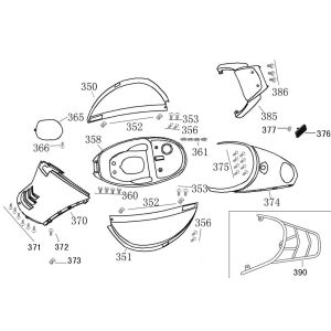 Ecran latéral - Carrier Benzhou YY50QT-45A bleu foncé