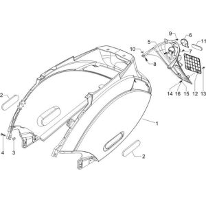 Bulle latérale Piaggio Zip 2000 4 temps AC blanc 724