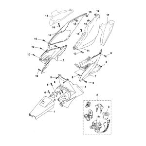 Bulle latérale Yamaha Aerox 2 temps