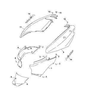 Bulle latérale 2 temps Yamaha Neo (jusqu'en 2003)