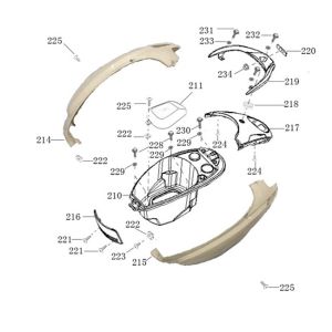 Bulles latérales/Selle box Agm Veterano gris mat