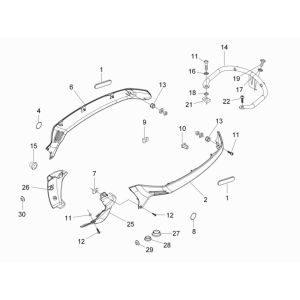 Jupes latérales - Support de ramassage Vespa LXV 2 temps