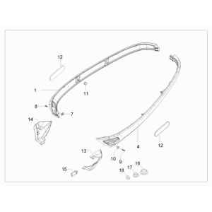 Jupes latérales Vespa S 45km 4 temps 4 soupapes bleu azzurro 244/A