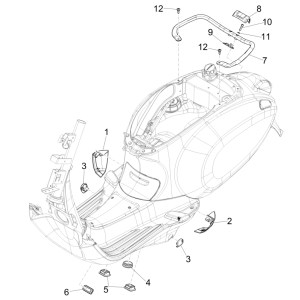 Jupes latérales Vespa Sprint 4 temps 3V (injection euro4 IGET) jaune mat 974/A
