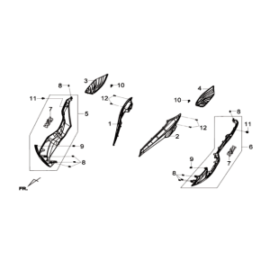 Placage 2 Sym Joymax 125I ABS noir (BK-213S)