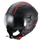 Casque jet Vito Lavori noir mat/rouge