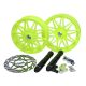 Jantes oversized complet met avec disque de frein et fourreaux prolongés fluor jaune Compatible avec Piaggio Zip 2000