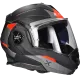 Casque modulable (mentonnière réversible) LS2 Advant X Oblivion FF901 titane / noir mat / rouge