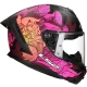 Casque integral LS2 Rapid III Poppies II FF820 noir mat / rose