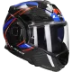 Casque modulable (mentonnière réversible) LS2 Advant X Carbon Future II FF901 bleu / rouge