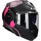 Casque modulable (mentonnière réversible) LS2 Advant X Ultra FF901 noir mat / rose